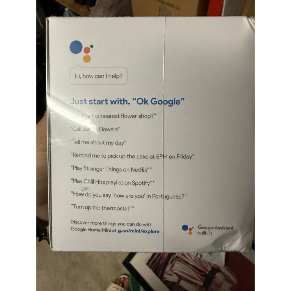 CM343 - Google Home Mini Smart Assistant Chalk GA00210-US NEW